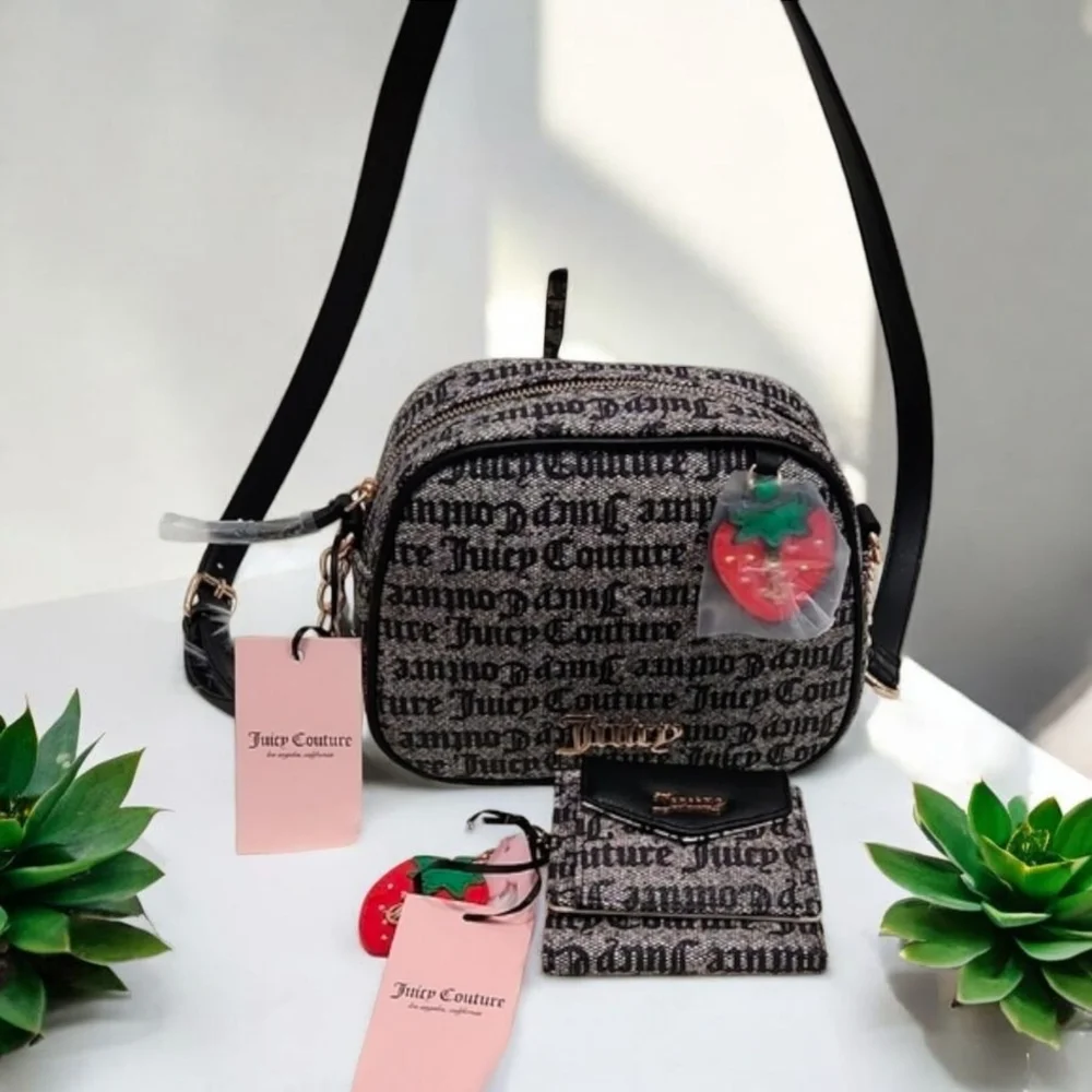 🖤▪️Juicy Couture ▪️Freshly Picked  Black Camera Crossbody Bag + Wallet Set